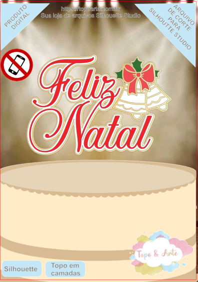 ARQUIVO de Corte Topo de Bolo Feliz de Natal - 45