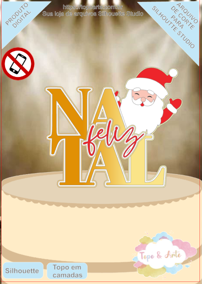 ARQUIVO de Corte Topo de Bolo Feliz de Natal - 47