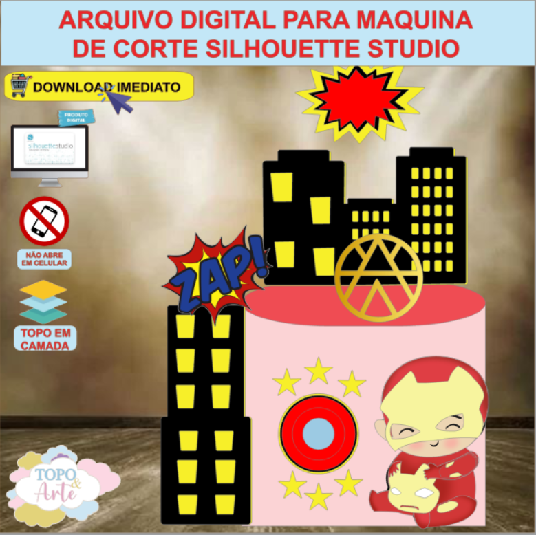 ARQUIVO de Corte Topo de Bolo Homem de Ferro - 03