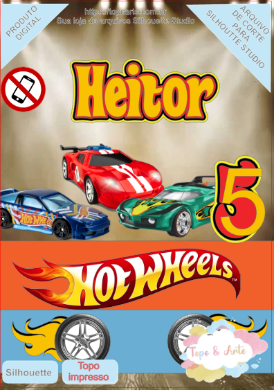 ARQUIVO de Corte Topo de Bolo Corrida Hot Wheels - M* 02