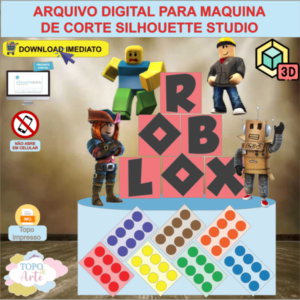 ARQUIVO de Corte Topo de Bolo Roblox com Lego 3D - 02