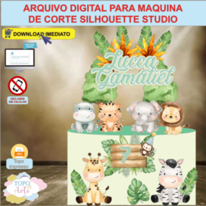 ARQUIVO de Corte Topo de Bolo Safari Aquarela - 02