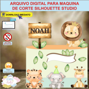 ARQUIVO de Corte Topo de Bolo Safari Aquarela - 10