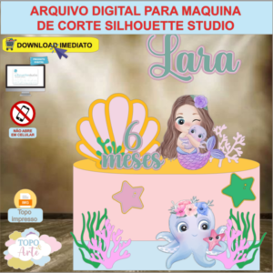 ARQUIVO de Corte Topo de Bolo Sereia - 8