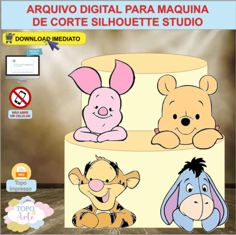 ARQUIVO de Corte Topo de Bolo Ursinho Pooh - 13