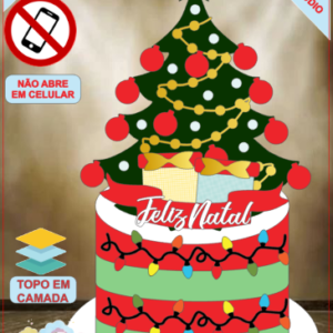 ARQUIVO de Corte Topo de Bolo Arvore do Papai Noel no Natal - 108