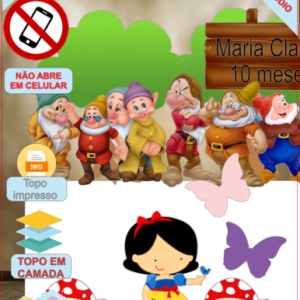 ARQUIVO de Corte Topo de Bolo  Branca de Neve Cute - 17