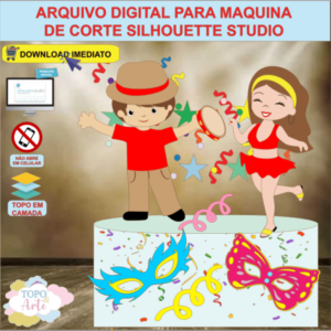 ARQUIVO de Corte Topo de Bolo Carnaval Casal Foliao - 14