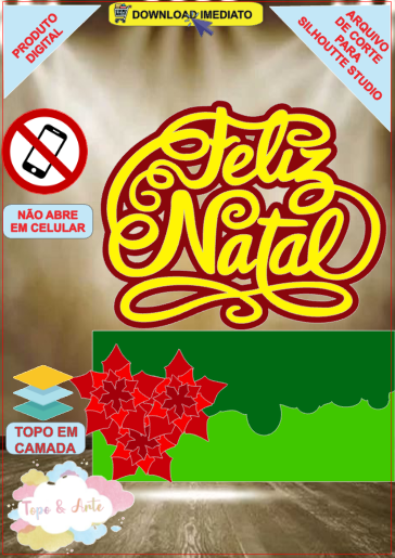 ARQUIVO de Corte Topo de Bolo Feliz Natal - 58
