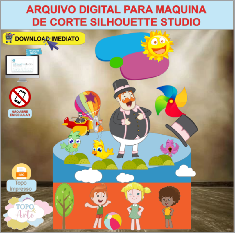 ARQUIVO de Corte Topo de Bolo Mundo Bita - 05