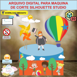 ARQUIVO de Corte Topo de Bolo Mundo Bita Cata Vento 3D - 04