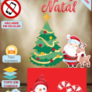 ARQUIVO de Corte Topo de Bolo Papai Noel e sua Renna de Natal - 70