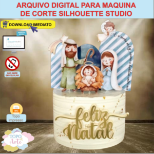 ARQUIVO de Corte Topo de Bolo Presepio Aquarela de Natal - 71