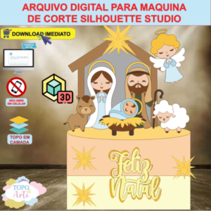 ARQUIVO de Corte Topo de Bolo Presepio de Natal - 57