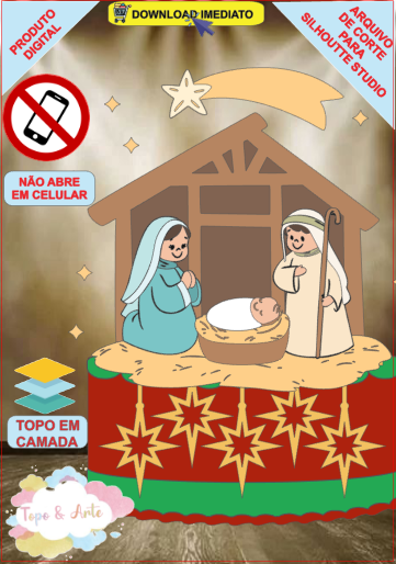 ARQUIVO de Corte Topo de Bolo Presepio de Natal - 102