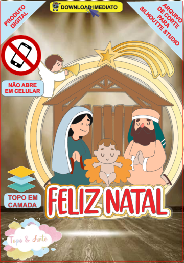 ARQUIVO de Corte Topo de Bolo Presepio de Natal - 103