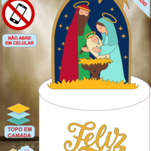ARQUIVO de Corte Topo de Bolo Presepio de Natal - 104