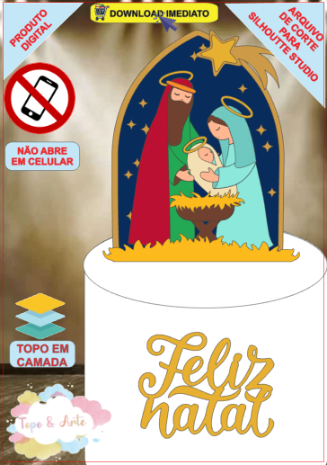 ARQUIVO de Corte Topo de Bolo Presepio de Natal - 104