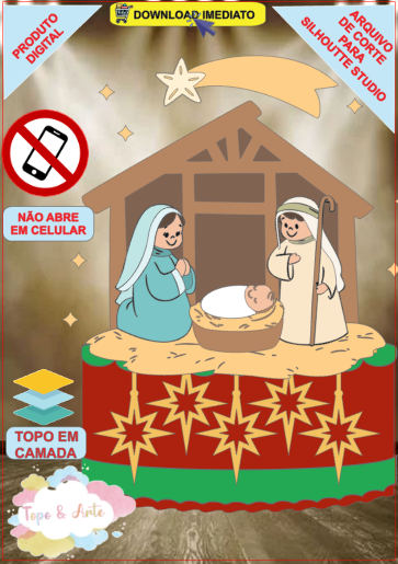 ARQUIVO de Corte Topo de Bolo Presepio de Natal - 61