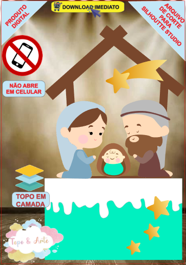 ARQUIVO de Corte Topo de Bolo Presepio de Natal - 69