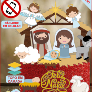 ARQUIVO de Corte Topo de Bolo Presepio de Natal - 73