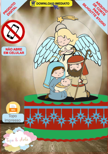 ARQUIVO de Corte Topo de Bolo Presepio de Natal - 75