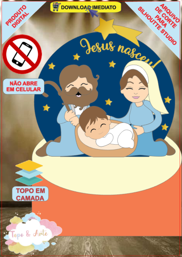 ARQUIVO de Corte Topo de Bolo Presepio de Natal - 78