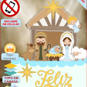 ARQUIVO de Corte Topo de Bolo Presepio de Natal - 83