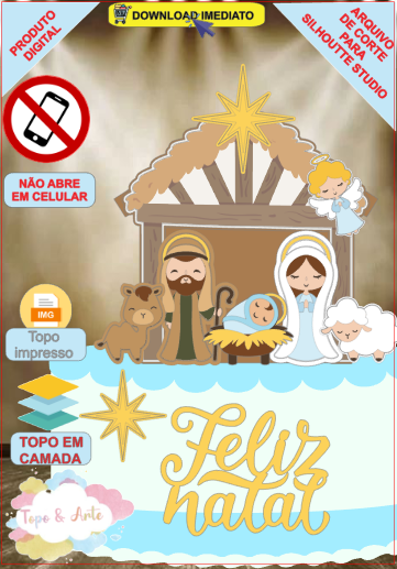 ARQUIVO de Corte Topo de Bolo Presepio de Natal - 83