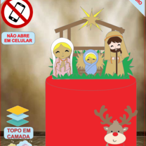 ARQUIVO de Corte Topo de Bolo Presepio de Natal - 84