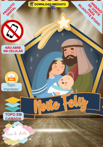 ARQUIVO de Corte Topo de Bolo Presepio de Natal - 91