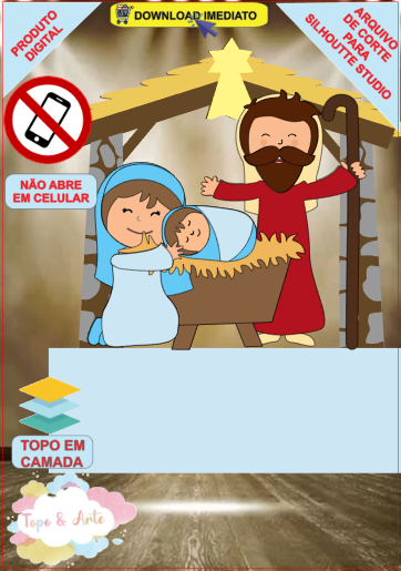 ARQUIVO de Corte Topo de Bolo Presepio de Natal - 92