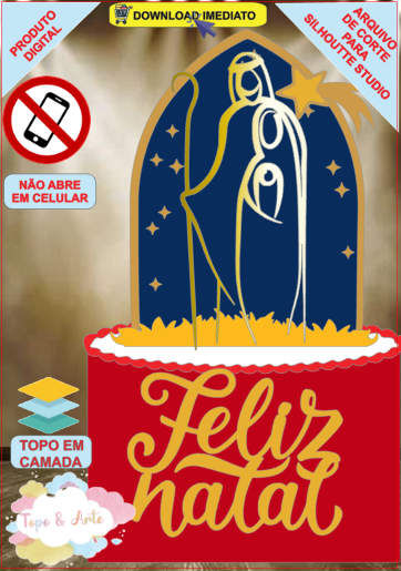 ARQUIVO de Corte Topo de Bolo Presepio de Natal - 93