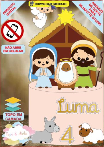 ARQUIVO de Corte Topo de Bolo Presepio de Natal - 99
