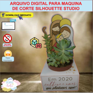 ARQUIVO de Corte Topo de Bolo Saia de Vaso Suculenta de Presepio de Natal - 88
