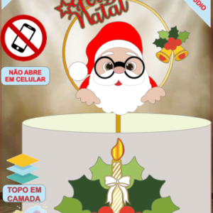 ARQUIVO de Corte Topo de Bolo Shaker do Papail Noel Natal - 50