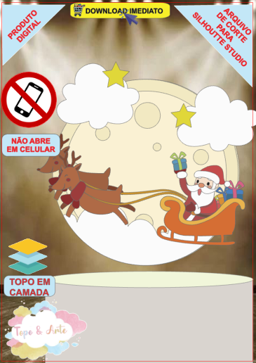 ARQUIVO de Corte Topo de Bolo Shaker do Papai Noel Natal - 51