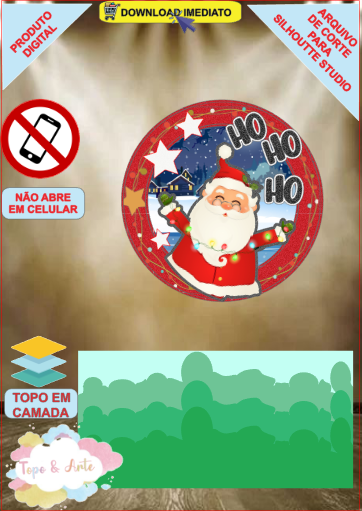 ARQUIVO de Corte Topo de Bolo Shaker do Papail Noel Natal - 49