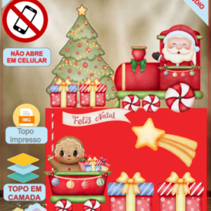 ARQUIVO de Corte Topo de Bolo Trem do Papai Noel de Natal- 33