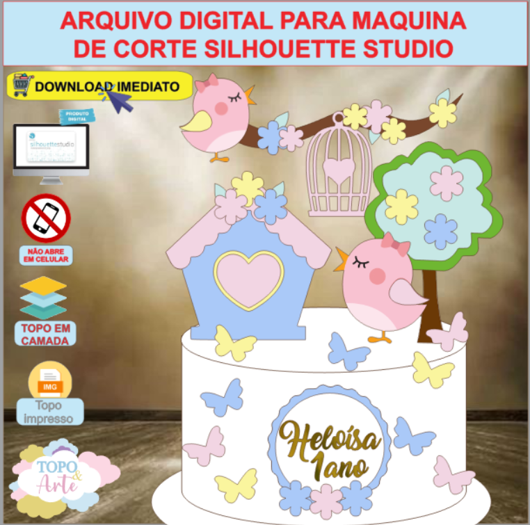ARQUIVO de Corte Topo de Bolo Jardim Encantado - 10