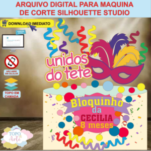 ARQUIVO de Corte Topo de Bolo Carnaval Baile de Mascara - 16