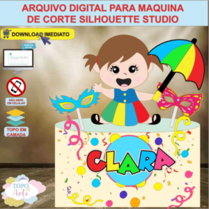ARQUIVO de Corte Topo de Bolo Carnaval Bebe Menina - 17