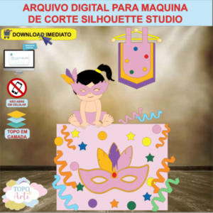 ARQUIVO de Corte Topo de Bolo Carnaval Bebe Menina - 30