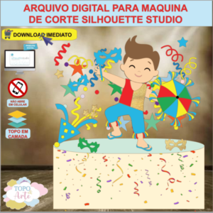 ARQUIVO de Corte Topo de Bolo Carnaval Menino Folia - 18