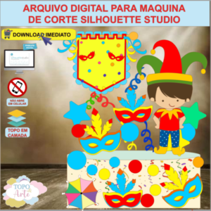 ARQUIVO de Corte Topo de Bolo Carnaval Menino Folia - 22