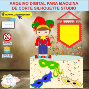 ARQUIVO de Corte Topo de Bolo Carnaval Menino Folia - 25