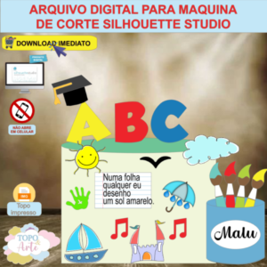 ARQUIVO de Corte Topo de Bolo ABC Formatura - 24