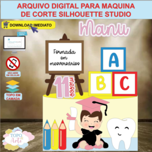 ARQUIVO de Corte Topo de Bolo ABC Formatura Menina - 20