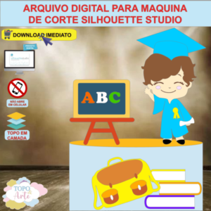 ARQUIVO de Corte Topo de Bolo ABC Formatura Menino - 16