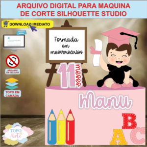 ARQUIVO de Corte Topo de Bolo ABC Formatura Mesversario Menina - 18